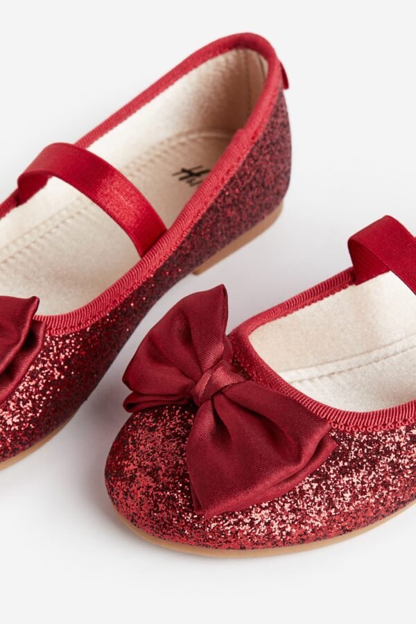 H&M Applique Ballet Pumps Red - Image 3