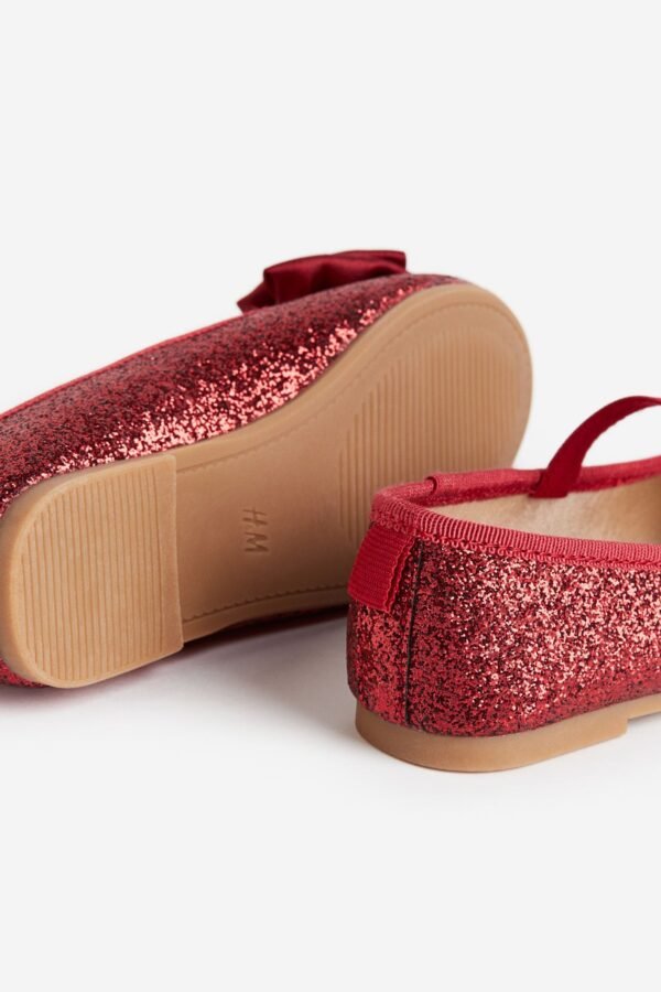 H&M Applique Ballet Pumps Red - Image 4