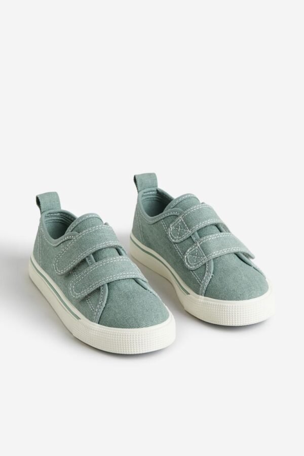 Canvas Hook and Loop Trainers Green