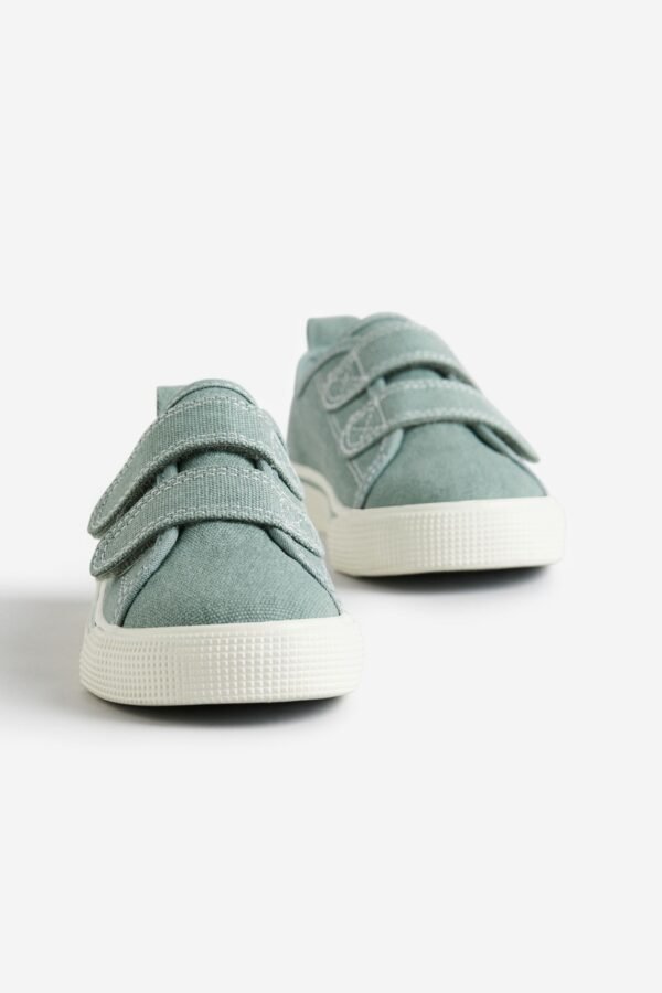 Canvas Hook and Loop Trainers Green - Image 4