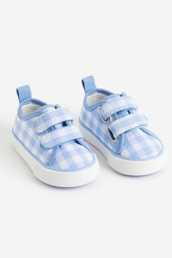 Canvas Trainers Checkered Blue
