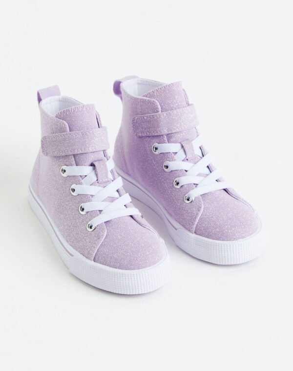 H&M Canvas Hi-Top Trainers LILAC