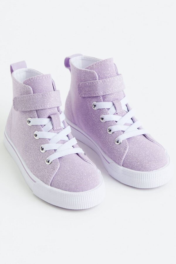 H&M Canvas Hi-Top Trainers LILAC