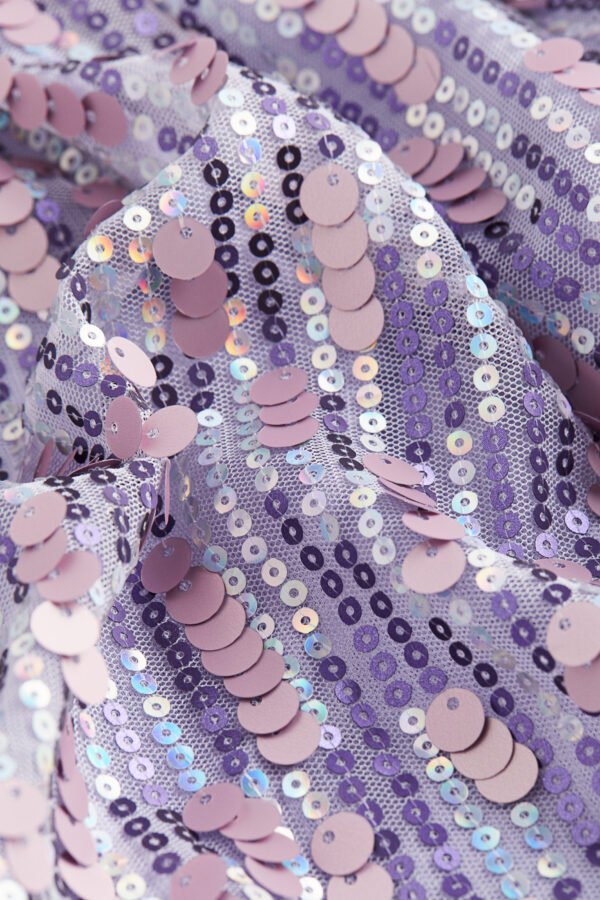 Sequined Jersey Dress Lilac - Image 3