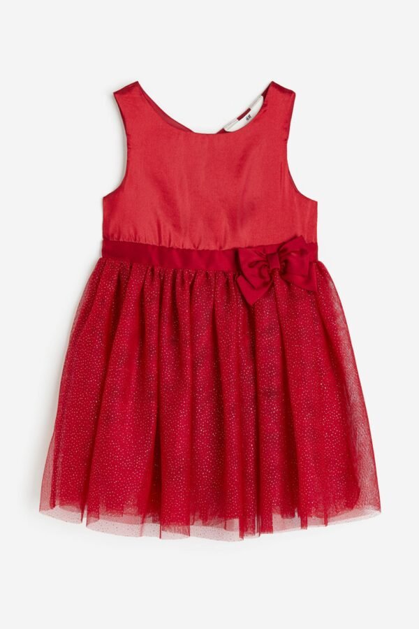 H&M Tull Skirt Dress Red