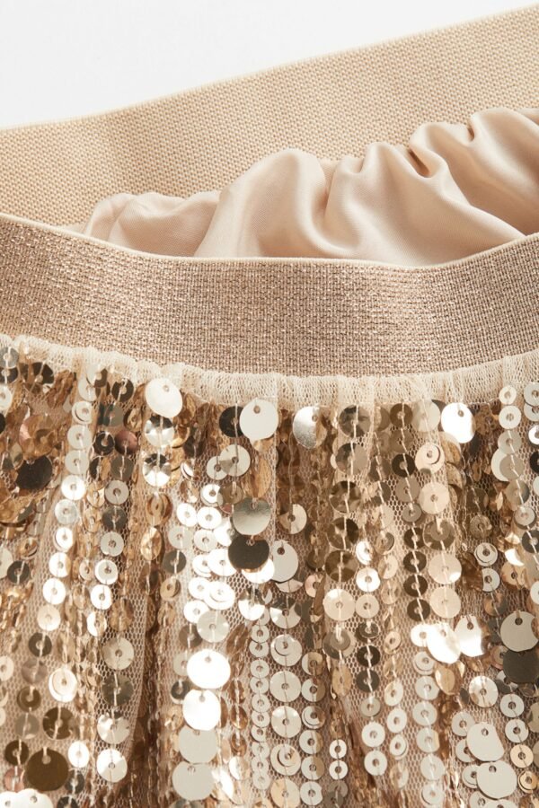 H&M Sequined Skirt Gold - Image 2