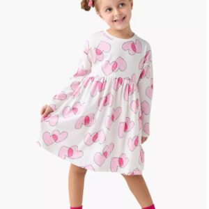 girls pink dress heart
