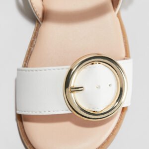 Metallic Shimmering Sandals White