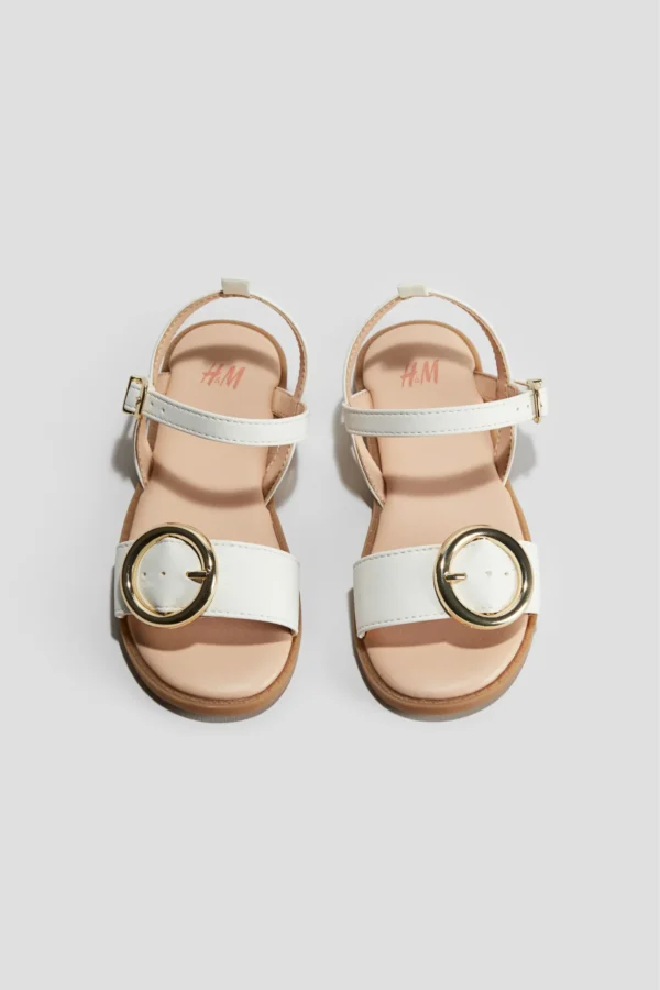 Metallic Shimmering Sandals White